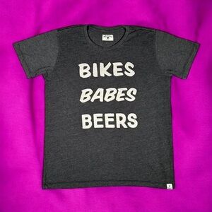 Gray Graphic Tee - Bikes Babes Beers